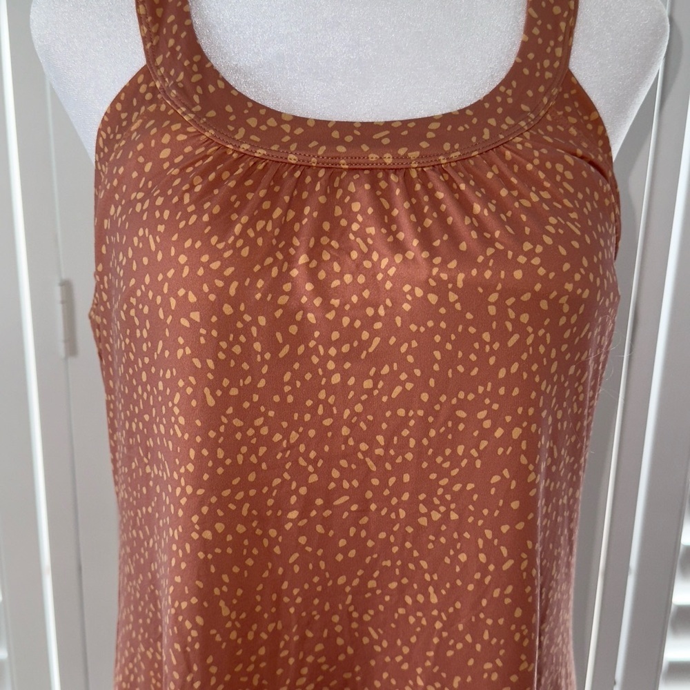 Prana Orange Dotted Cantine Athletic Mini Dress Size L - Picture 2 of 13